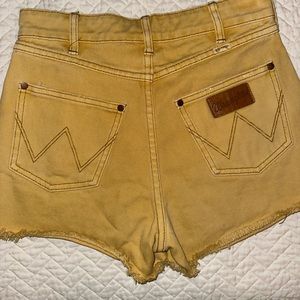 Mustard yellow wrangler shorts